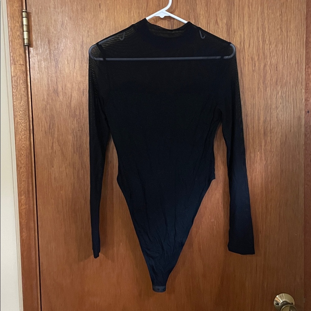 SHEIN Black Mesh Bodysuit Size M